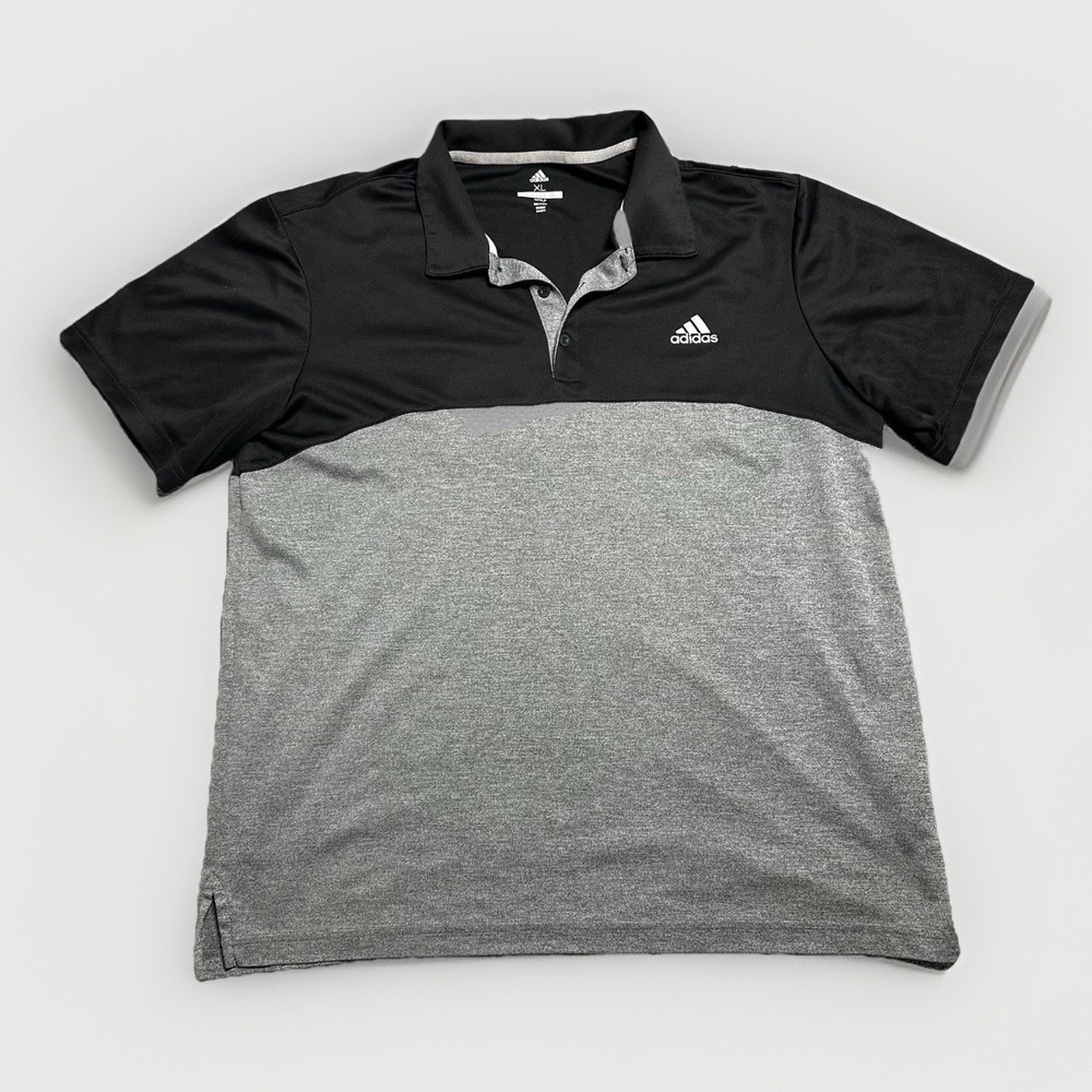 Adidas Men's Golf Polo XL Colorblock Black Grey